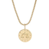 Zodiac Pendant & Thin Box Chain Necklace by eklexic eklexic LIBRA 16" 