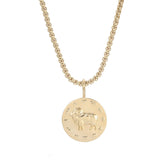 Zodiac Pendant & Thin Box Chain Necklace by eklexic eklexic ARIES 16" 