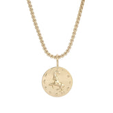 Zodiac Pendant & Thin Box Chain Necklace by eklexic eklexic CAPRICORN 16" 